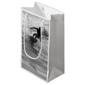 Die Wave Graustufen reiten Kleine Geschenktüte (Vorderseite Schrägansicht)