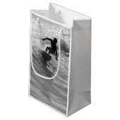 Die Wave Graustufen reiten Kleine Geschenktüte (Rückseite Schrägansicht)
