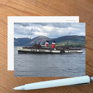 Die Waverley-Paddle-Dampfschiff vor Schottland Postkarte