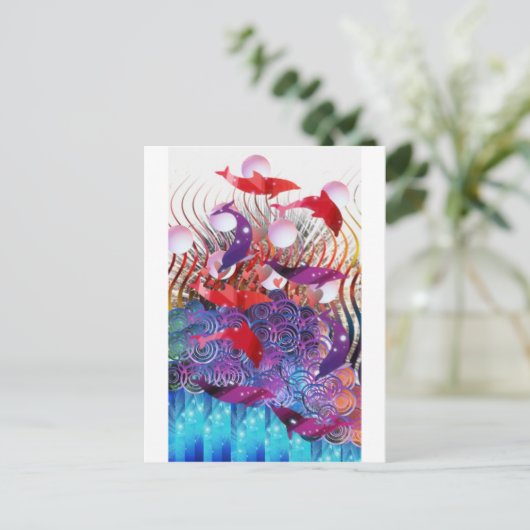 Die Waves reiten Postkarte (Stehend Vorderseite)