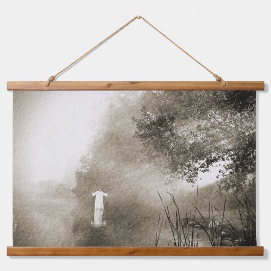 DIE WAY Wood Topped Wall Tapestry Wandteppich Mit Holzrahmen (Vorne)