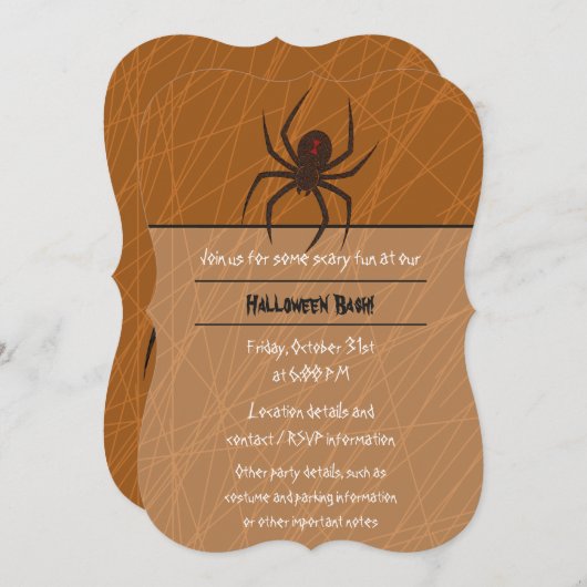 Die Web-Party Einladung der Spinne (Vorne/Hinten)