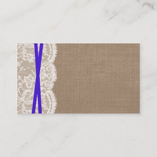 Die Website der rustikalen Blue Bow Wedding Collec Begleitkarte (Rückseite)