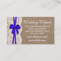 Die Website der rustikalen Blue Bow Wedding Collec