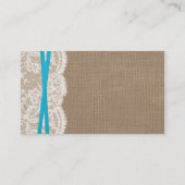 Die Website der rustikalen Blue Bow Wedding Collec Begleitkarte (Rückseite)