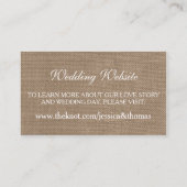 Die Website der rustikalen Hochzeitskollektion für Begleitkarte (Rückseite)