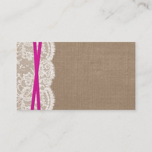 Die Website der rustikalen rosa Bow Wedding Collec Begleitkarte (Rückseite)