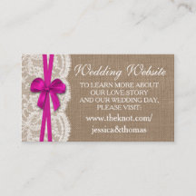 Die Website der rustikalen rosa Bow Wedding Collec