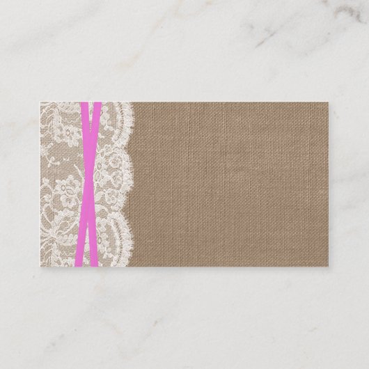 Die Website der rustikalen rosa Bow Wedding Collec Begleitkarte (Rückseite)