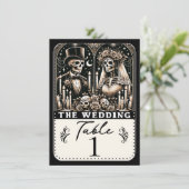 DIE WEDD Tarot Skelette Hochzeitsszene Tischnummer (Stehend Vorderseite)