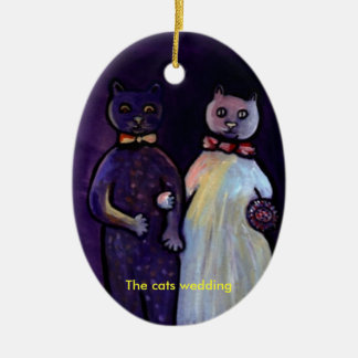 Die wedding Katzen (Verzierung) Keramik Ornament