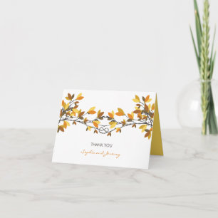 Die Wedding Liebhaber-Knoten-Fall-Herbst-Bäume Dankeskarte