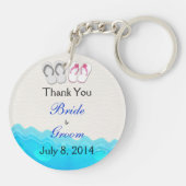 Die Wedding Strand-Sandalen danken Ihnen Schlüsselanhänger (Rückseite)