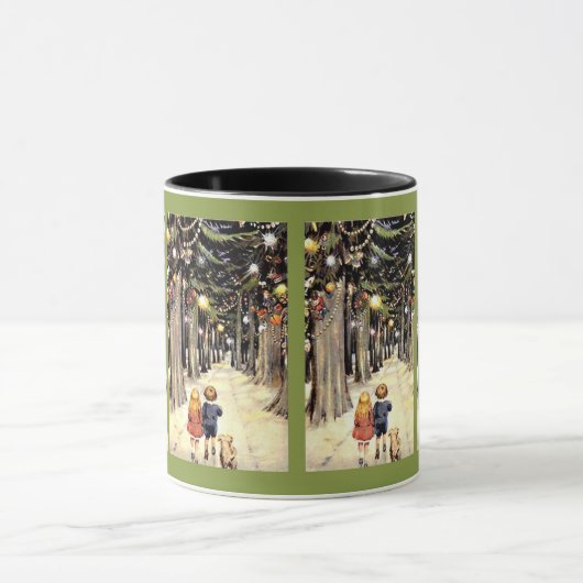 Die Weg-unten Weihnachtsalten Zeiten Tasse (Zentrum)