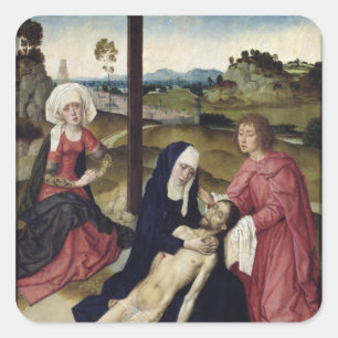 Die Wehklage, c.1455-60 Quadratischer Aufkleber
