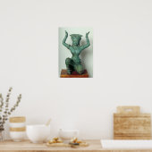 Die weibliche Knetfigur, die zur Stützung einer Poster (Küche)