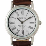 Die weibliche Mitarbeiterin der Auszeichnung Armbanduhr<br><div class="desc">Frauenarbeiter des Jahres Award. Name des Empfängers plus Jahr hinzufügen. Römische Zahlen auf weißem Hintergrund. Uhr "Best Employee Award" der Frau.</div>