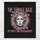 Die Weiblichkeit versteinert die Patriarchat Medus Weinetikett (Einzelnes Label)