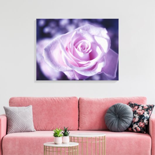 Die weich rosa rosa rosenstarkte Leinwand drucken (Insitu (Wohnzimmer))