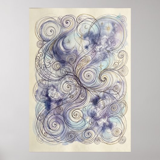 Die weiche Spirale der väterlichen Lichtwandkunst Poster (Vorne)