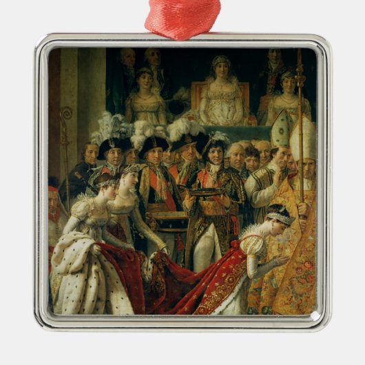Die Weihe des Kaisers Napoleon Silbernes Ornament (Vorne)