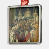 Die Weihe des Kaisers Napoleon Silbernes Ornament (Links)