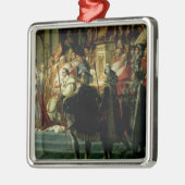 Die Weihe des Kaisers Napoleon Silbernes Ornament (Links)