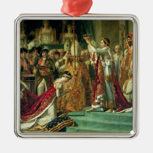 Die Weihe des Kaisers Napoleon Silbernes Ornament (Vorne)