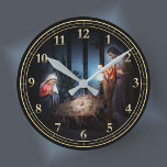 Die weihnachtliche Manger-Szene Runde Wanduhr<br><div class="desc">Wenn Fristen drohen und der Druck zunimmt, ist es gut, sich an die Momente zu erinnern, in denen Zeit und Ewigkeit sich kreuzen. Atmen Sie tief ein und beruhigen Sie sich mit dieser Weihnachtskrippe-Szene. *** Wenn Sie diese oder eine Uhr kaufen, achten Sie darauf, jede Option für die Farbe der...</div>