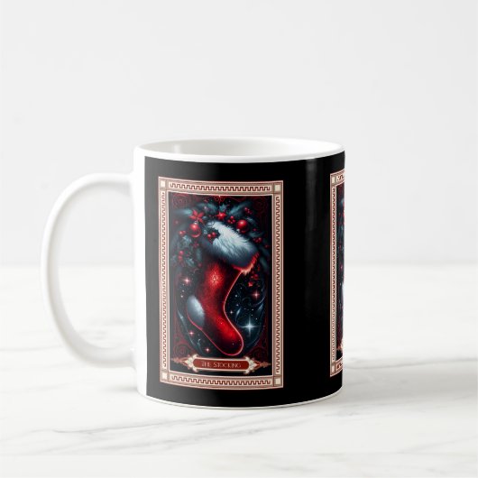 Die Weihnachts-Strumpf-Tarot-Karte Kaffeetasse (Links)