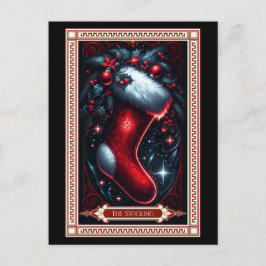 Die Weihnachts-Strumpf-Tarot-Karte Postkarte