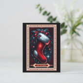 Die Weihnachts-Strumpf-Tarot-Karte Postkarte (Stehend Vorderseite)