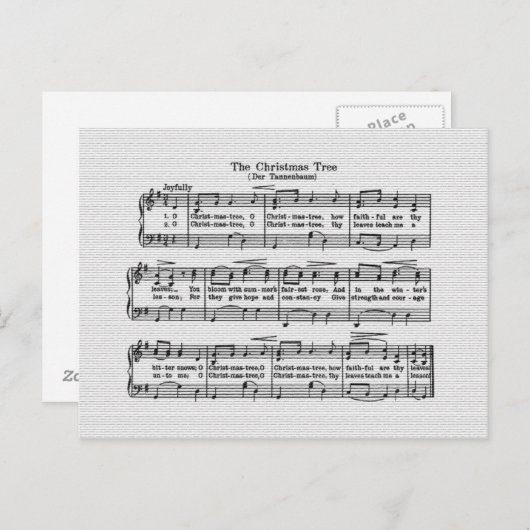 Die Weihnachtsbaum-Liegekarte Feiertagspostkarte (Vorne/Hinten)