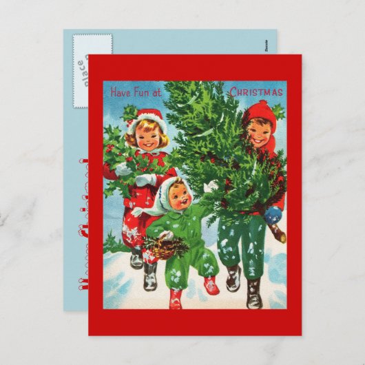 Die Weihnachtsbaum-Postkarte bekommen Feiertagspostkarte (Vorne/Hinten)