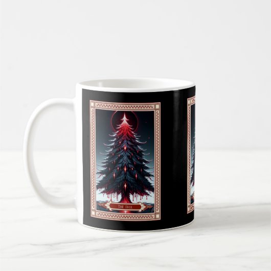 Die Weihnachtsbaum-Tarot-Karte Kaffeetasse (Links)