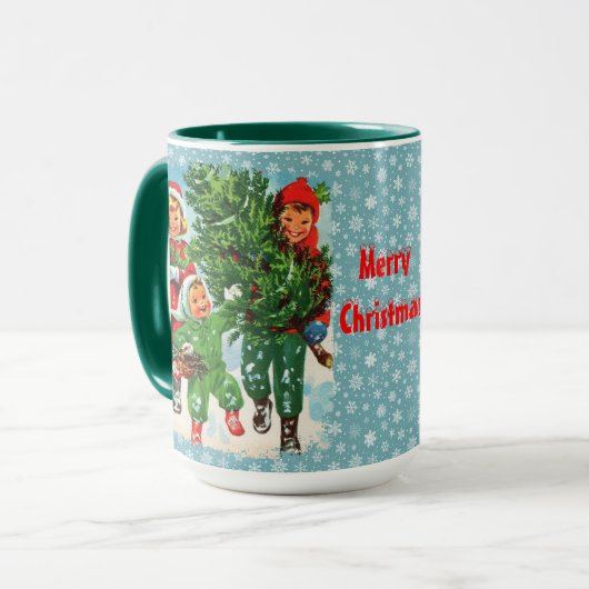 Die Weihnachtsbaum-Tasse Tasse (Vorderseite Links)