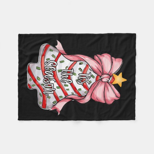 Die Weihnachtsbaumkuchen Debbie Pink Co Fleecedecke (Vorderseite (Horizontal))