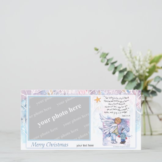 Die Weihnachtsbotschaft Feiertagskarte (Stehend Vorderseite)