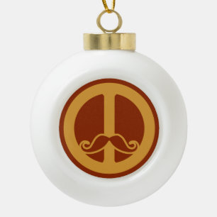 Die Weihnachtsdekoration des Peace Stache Keramik Kugel-Ornament