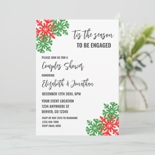 Die Weihnachtsdusche Einladung (Stehend Vorderseite)