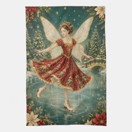 Die Weihnachtseisfee Geschirrtuch (Vertikal)