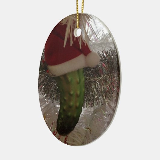 Die Weihnachtsessiggurke Keramikornament (Links)