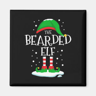 Die Weihnachtsfamilie der bärtigen Elf, die Weihna Magnet