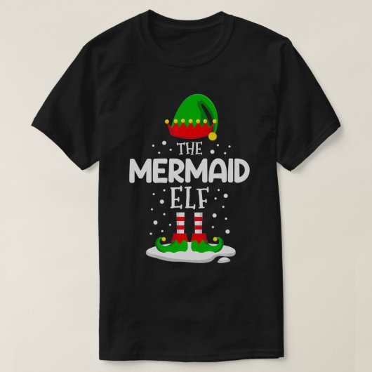 Die Weihnachtsfamilie der Meerjungfrau Elf passt z T-Shirt (Design vorne)