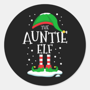 Die Weihnachtsfamilie der Tante Elf, die Weihnacht Runder Aufkleber