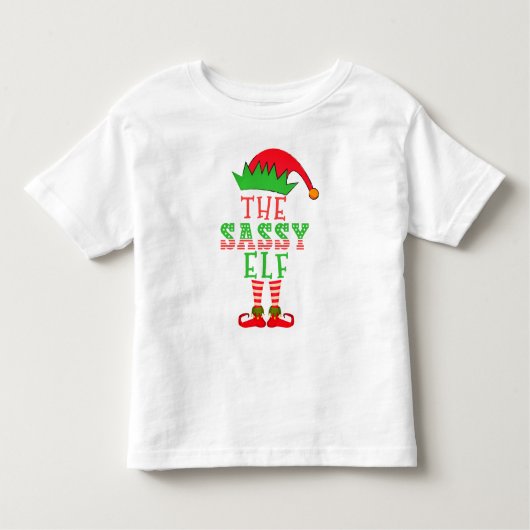 Die Weihnachtsfamilie des Sassy Elf passt Pajama Kleinkind T-shirt (Vorderseite)
