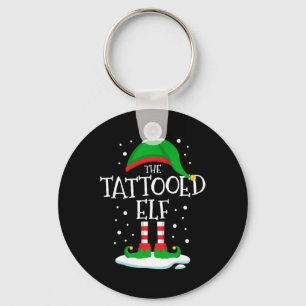 Die Weihnachtsfamilie des Tattooed Elf, die zu Wei Schlüsselanhänger