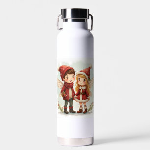 Die Weihnachtsfee eines Paares Wasserflaschen Trinkflasche