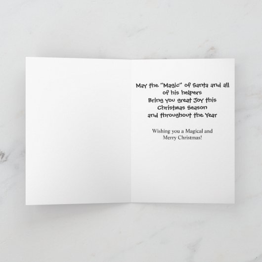 Die Weihnachtsfee Feiertagskarte (Innenseite)