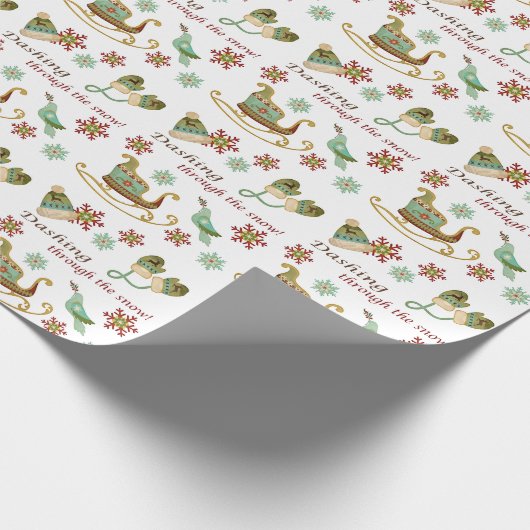 Die Weihnachtsfeier im Schnee hinter sich lassen Geschenkpapier (Ecke)